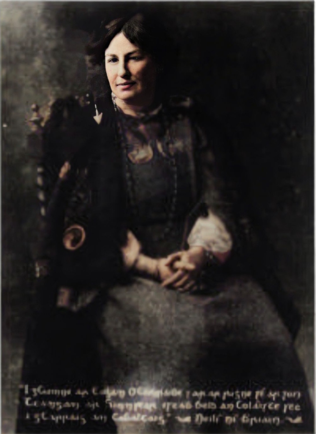 Charlotte Grace O'Brien dressed in a Celtic costume.