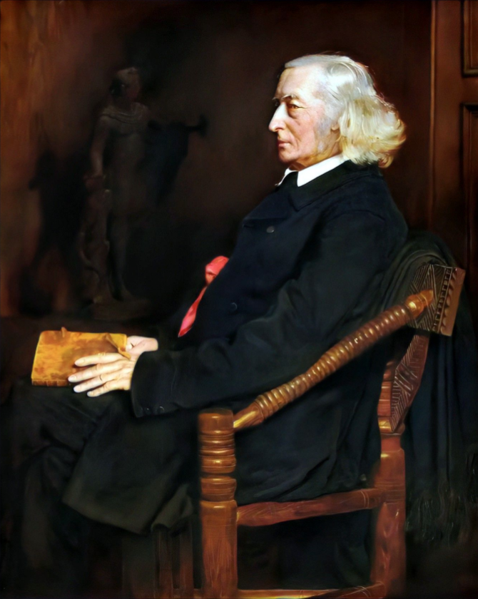 John Stuart Blackie seated in chair