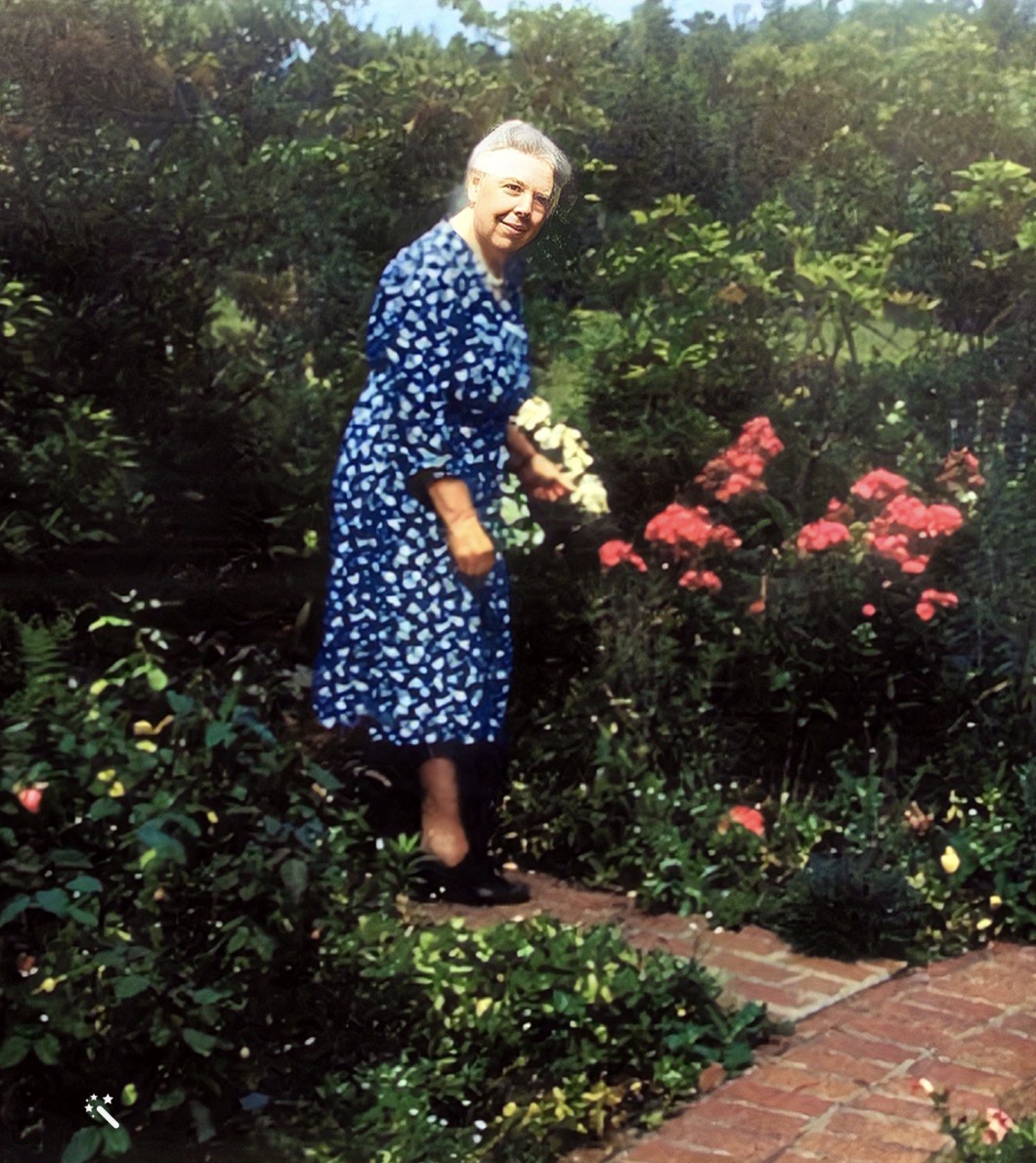 Elizabeth Coleman White in the Garden