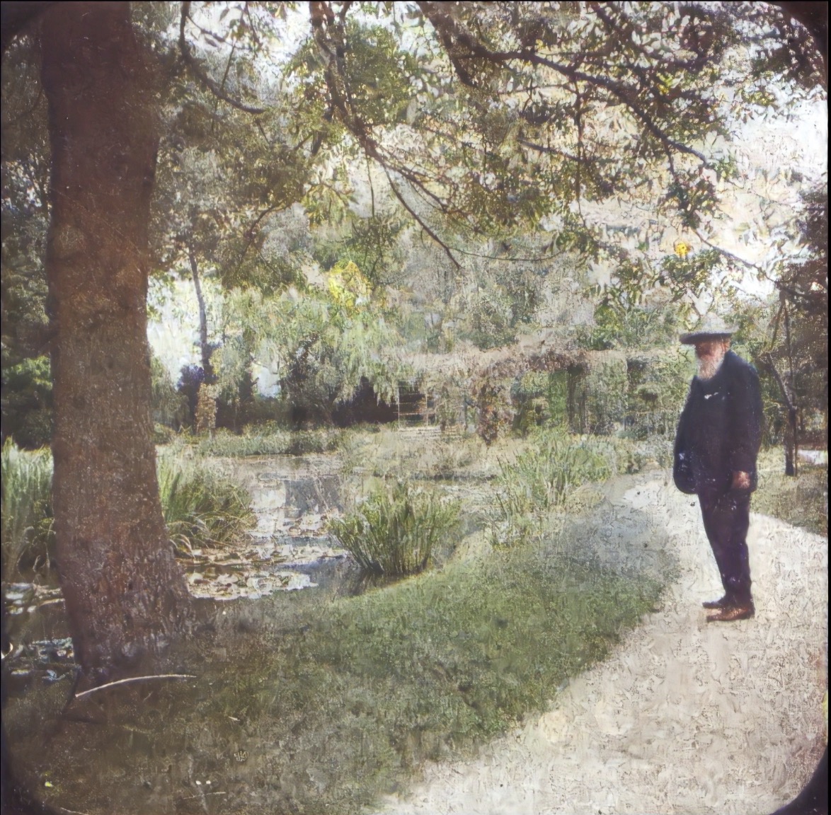 Claude Monet on the Path at Giverny