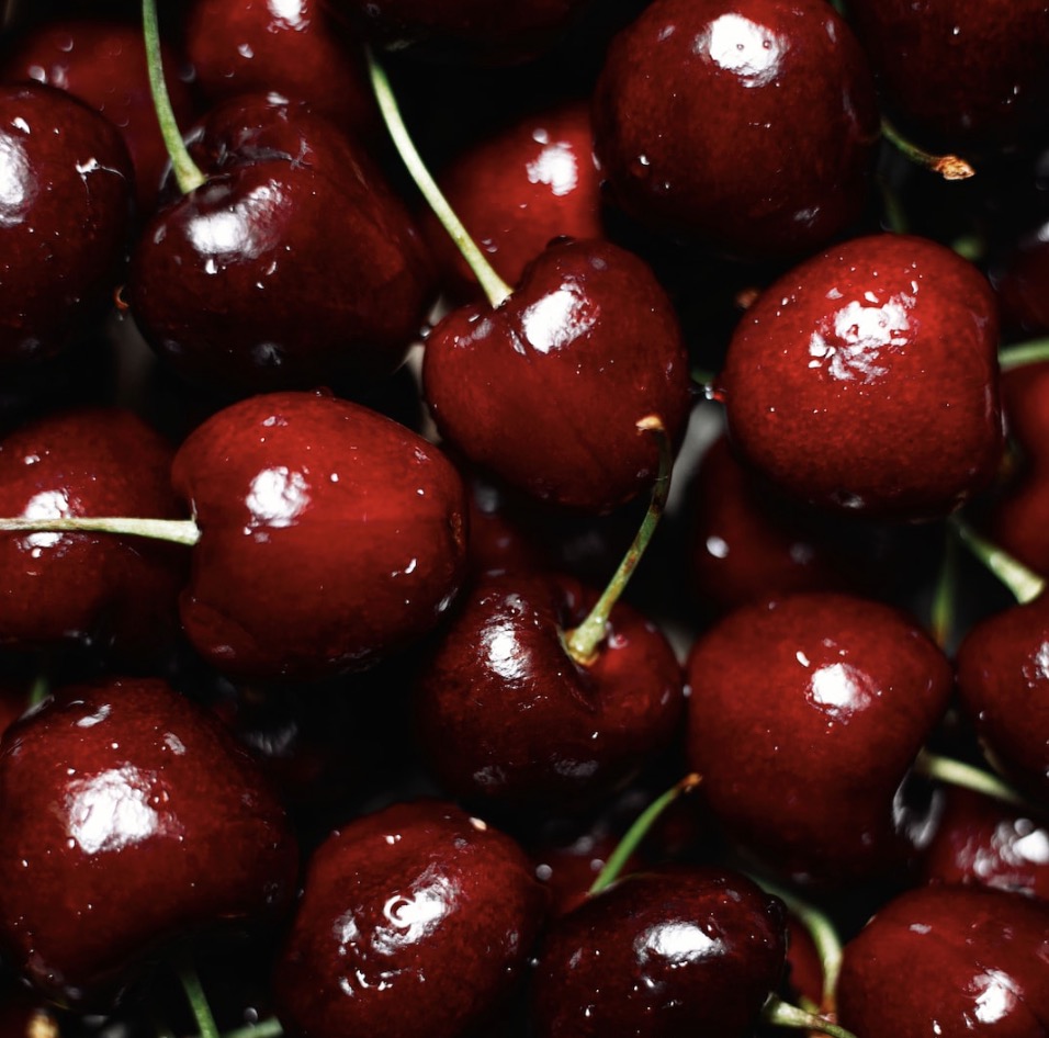 Closeup of Picked Cherries
