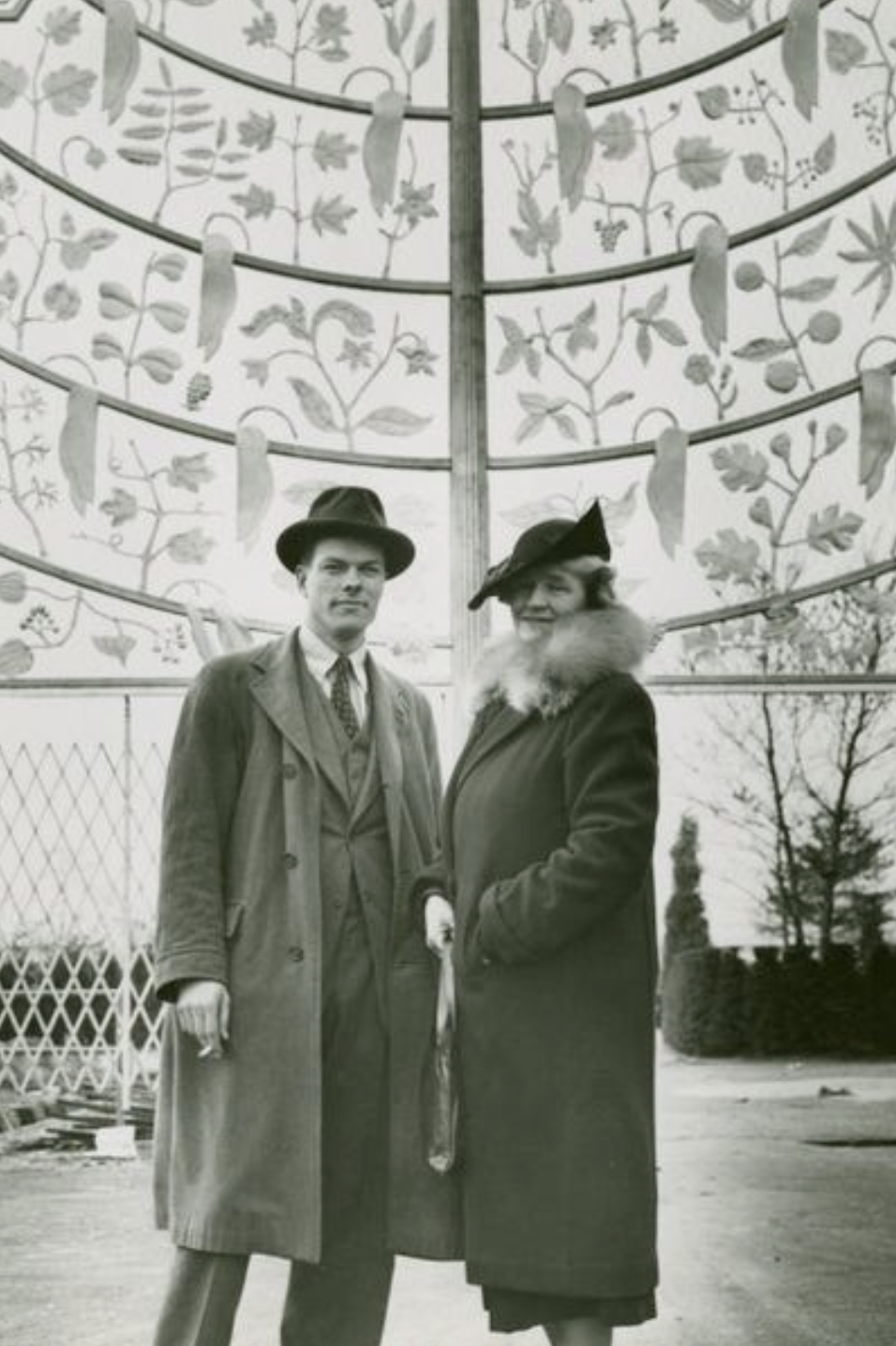 Harriet Barnes Pratt with her husband, Harold, at Gardens on Parade Exhibit