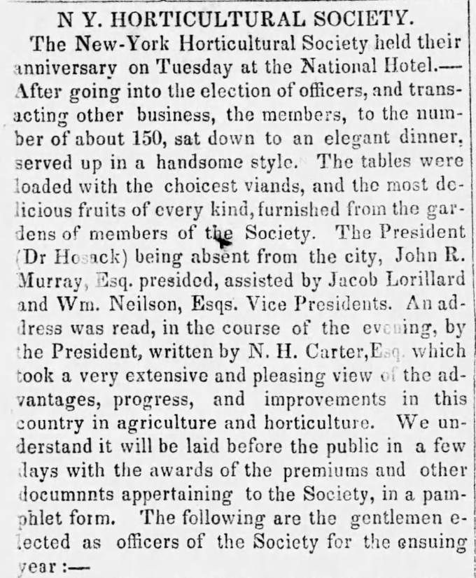 New-York Horticultural Society from New England Farmer • 07 Sep 1827, Fri • Page 4 • (Boston, Massachusetts)