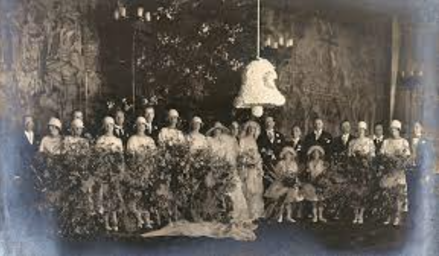 Cornelia Vanderbilt Wedding Party with Huge Flowers